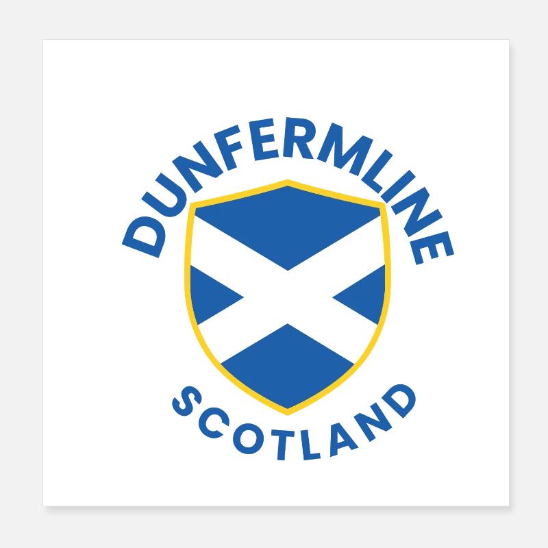 Dunfermline Scottish Shield Design Poster 8" x 8" (20x20 cm)