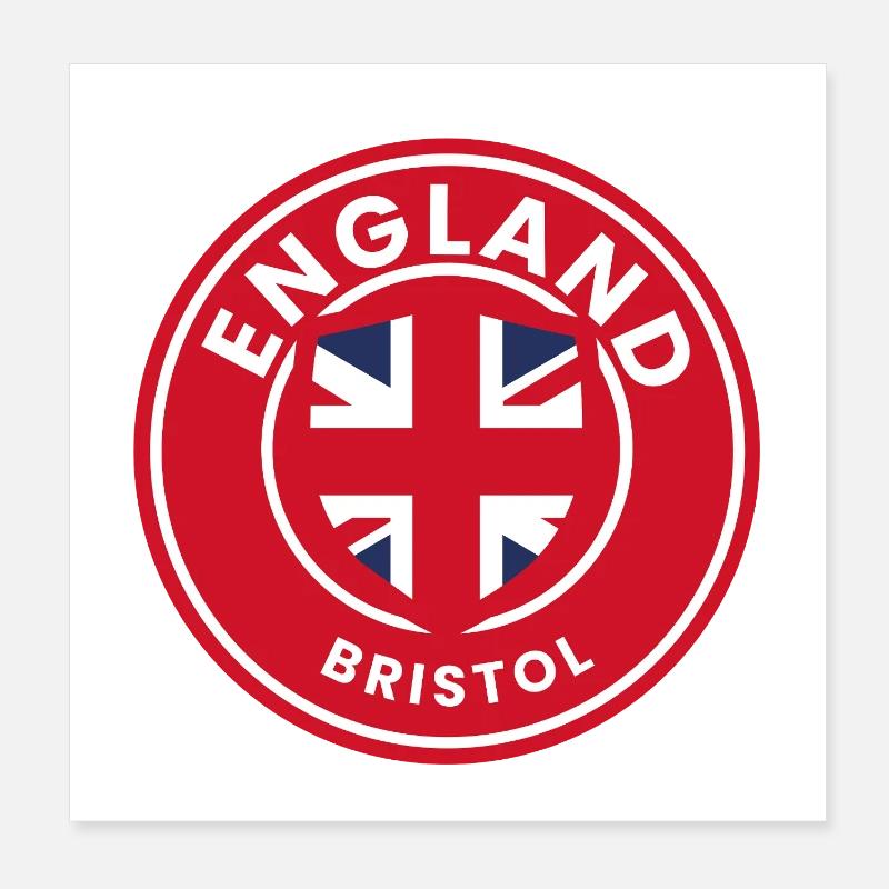 Emblème du médaillon de Bristol en Angleterre Poster 20 x 20 cm
