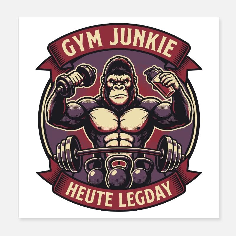Puissance Gorilla Legday Poster 20 x 20 cm