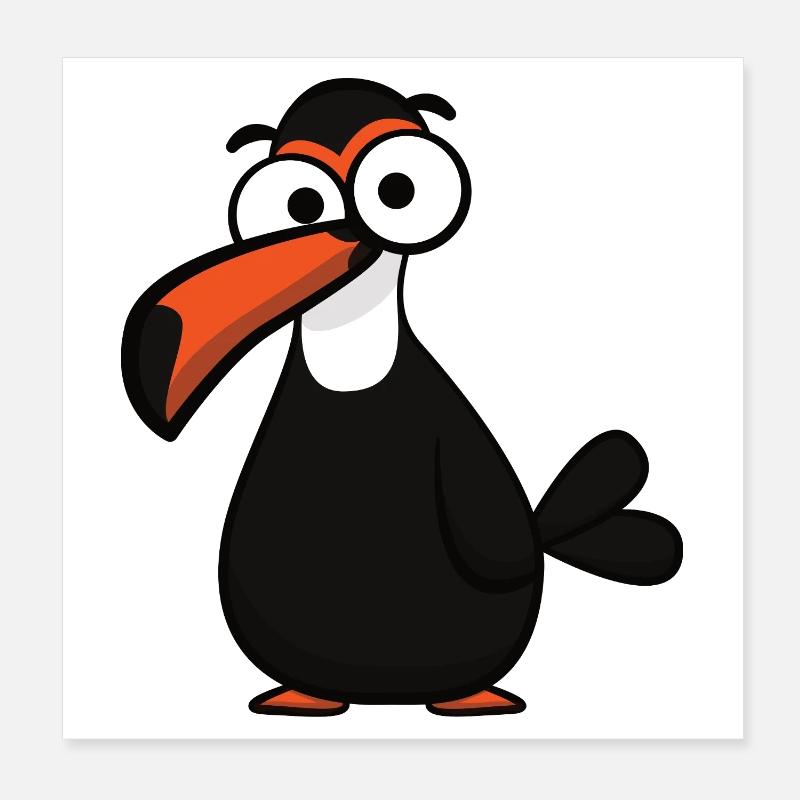 Funny Toucan Bird with Big Beak Poster 8" x 8" (20x20 cm)