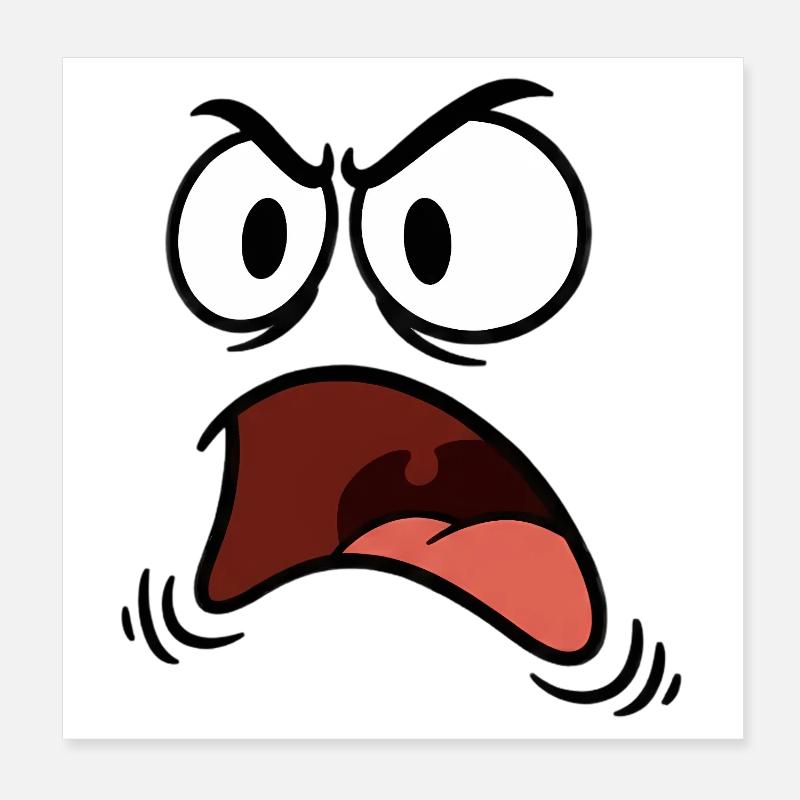 Wütendes Gesicht comic Poster 20x20 cm