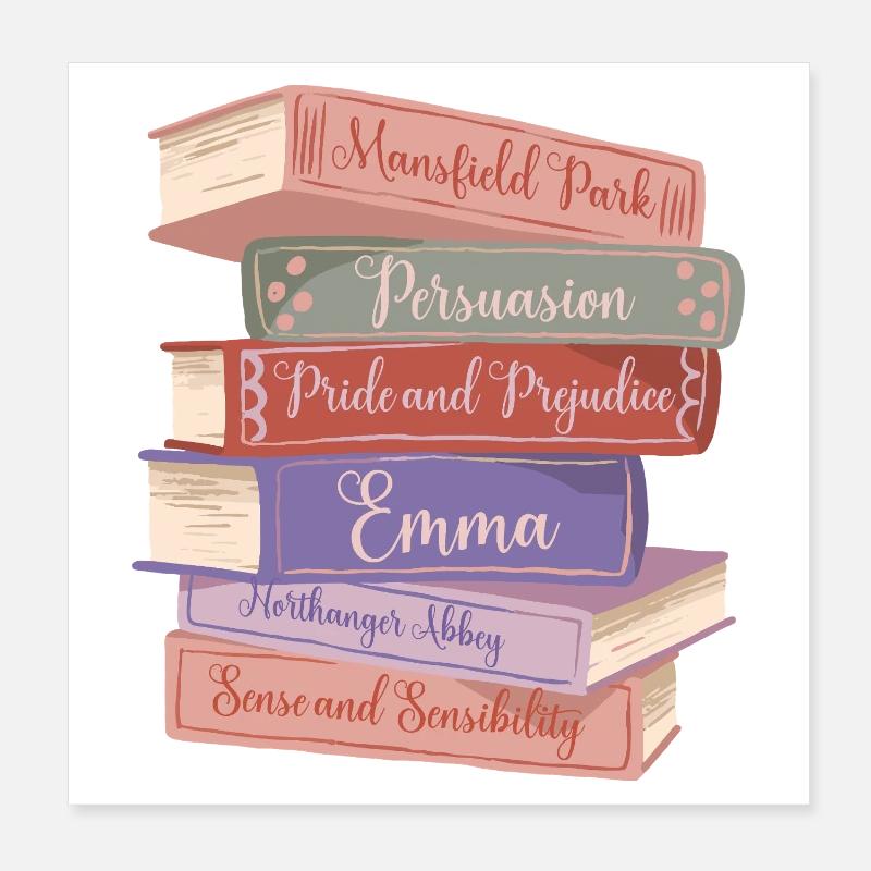 Jane Austens Romane V Poster 20x20 cm