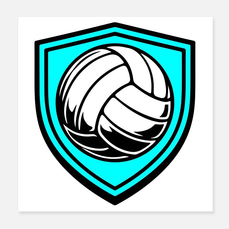 Blason du ballon de volley-ball Poster 20 x 20 cm