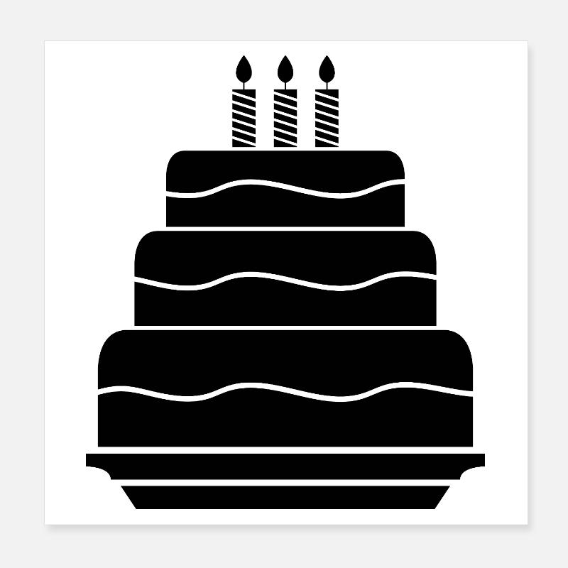 Geburtstagskuchen Poster 20x20 cm