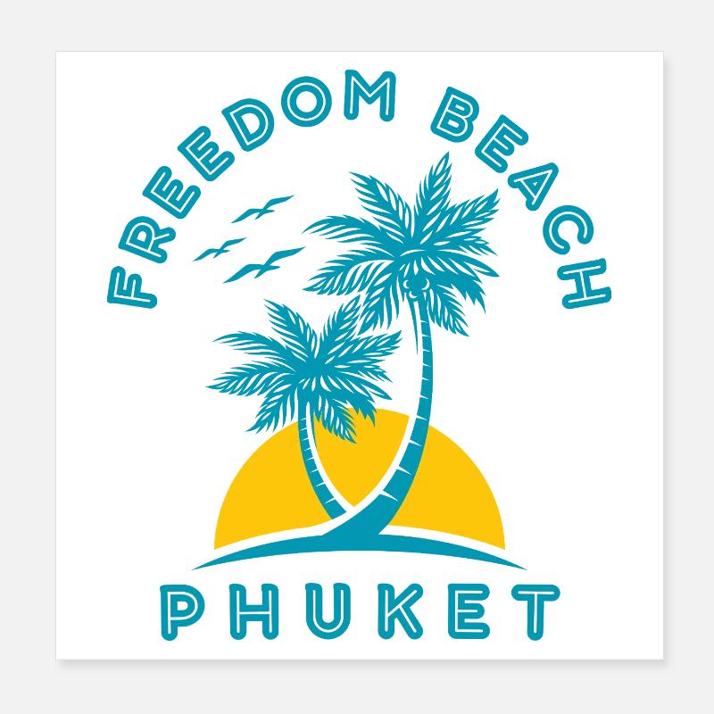 Coucher de soleil de palmier de Freedom Beach Phuket Poster 20 x 20 cm