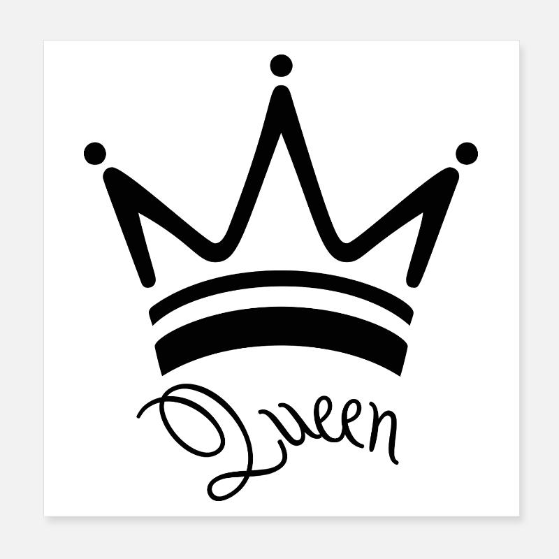 Queen Valentinstag, Hochzeitstag oder Paar Design Poster 20x20 cm