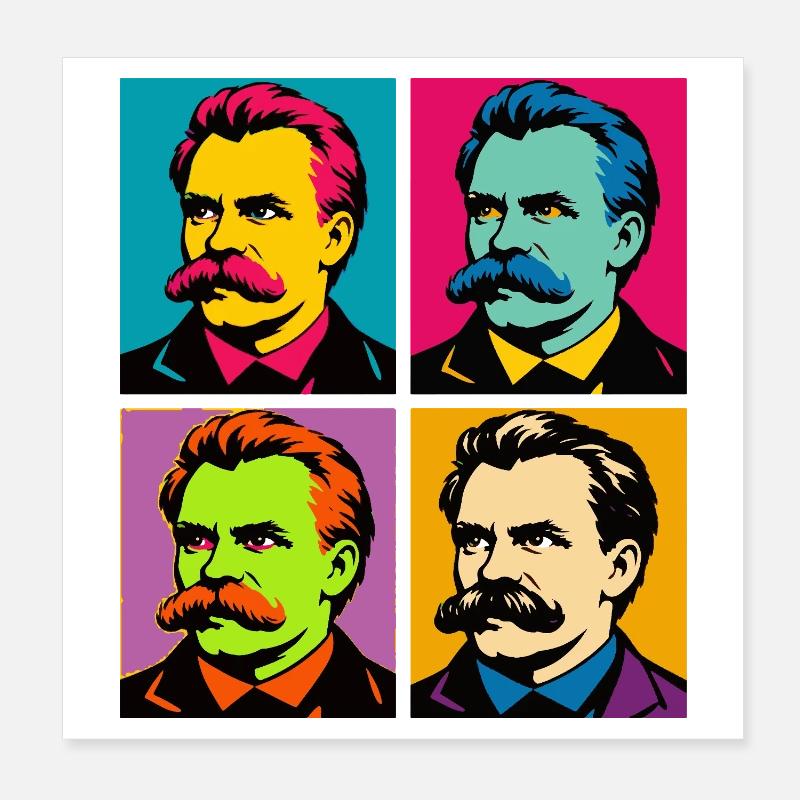 Friedrich Nietzsche Pop-Porträts Poster 20x20 cm
