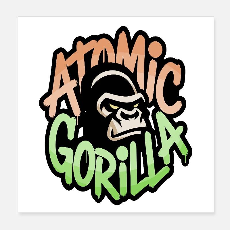 Atomic Gorilla Graffiti Poster 8" x 8" (20x20 cm)