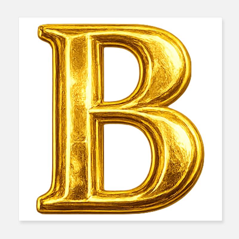 Goldenes B-Monogramm Poster 20x20 cm