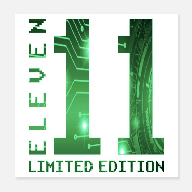 11 Geburtstag Geschenkidee Gaming Poster 20x20 cm