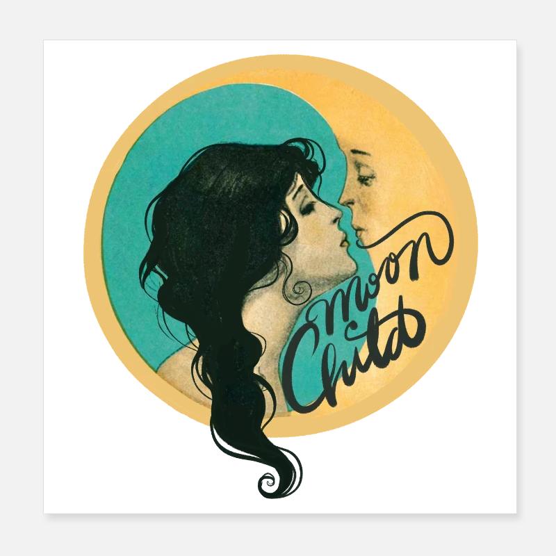 Étreinte au clair de lune Poster 20 x 20 cm