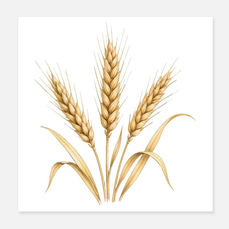 Motif agricole des épis de blé Poster 20 x 20 cm