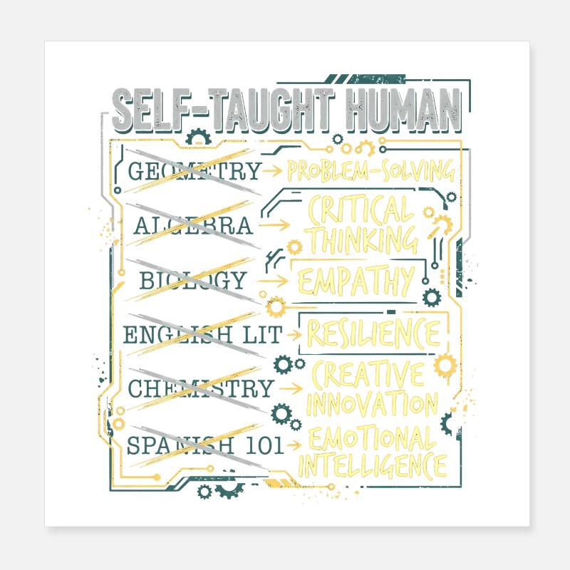 Home Schooling Poster 20x20 cm
