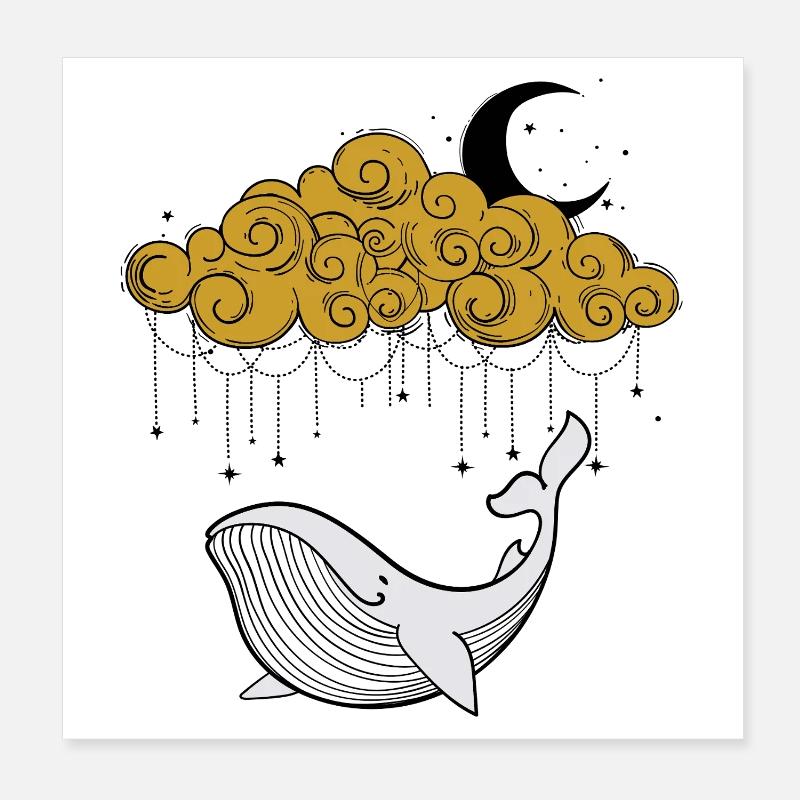 La baleine en liberté Poster 20 x 20 cm