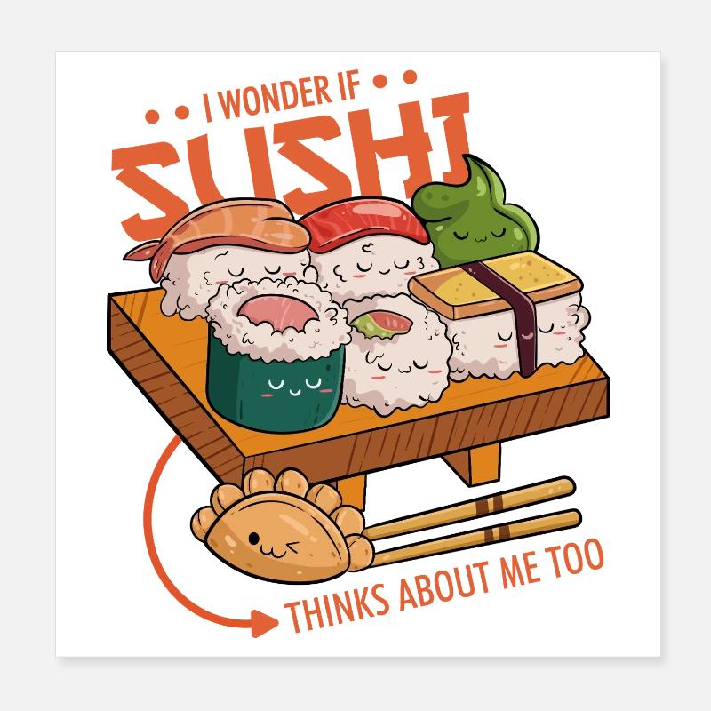 sushi Friends Poster 8" x 8" (20x20 cm)