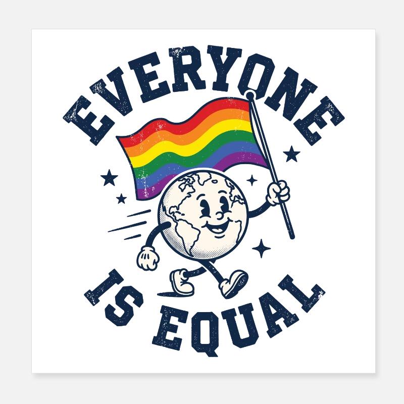 Mois de la fierté LGBTQ - Tout le monde est égal Poster 20 x 20 cm