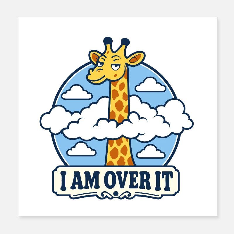 Giraffe Leave-it-behind Poster 20x20 cm