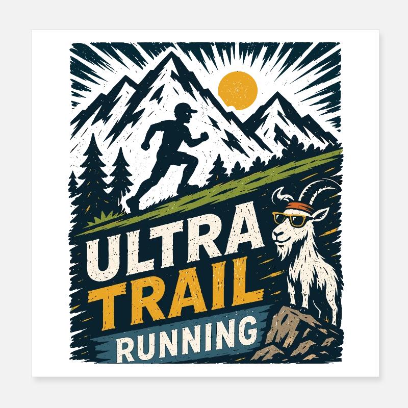 Ultra Trail Running Poster 20 x 20 cm