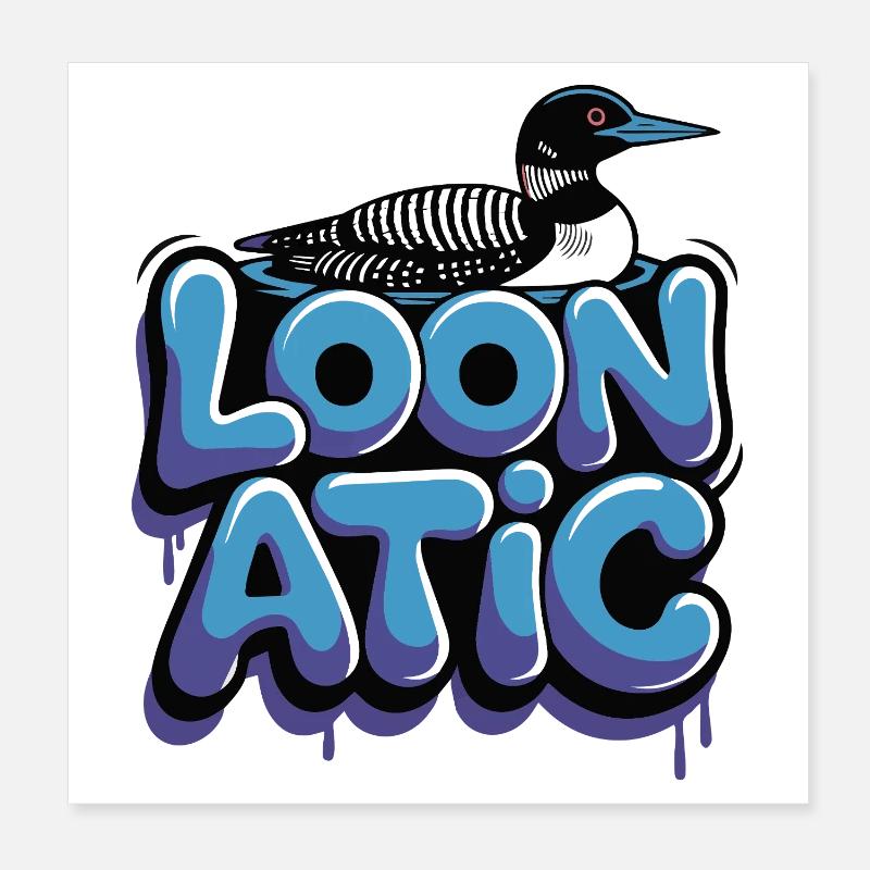 Eistaucher Wasservogel Loonatic Poster 20x20 cm