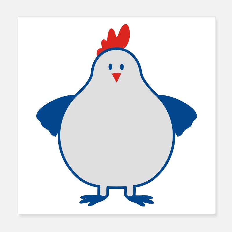 fette henne Poster 20x20 cm