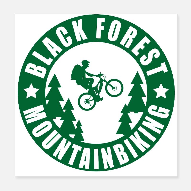 Black Forest Mountainbiking Poster 20x20 cm