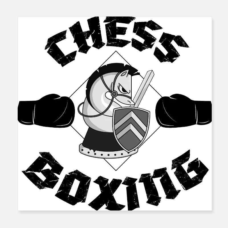 Schachboxen Boxer Schach Geschenkidee Boxen Poster 20x20 cm