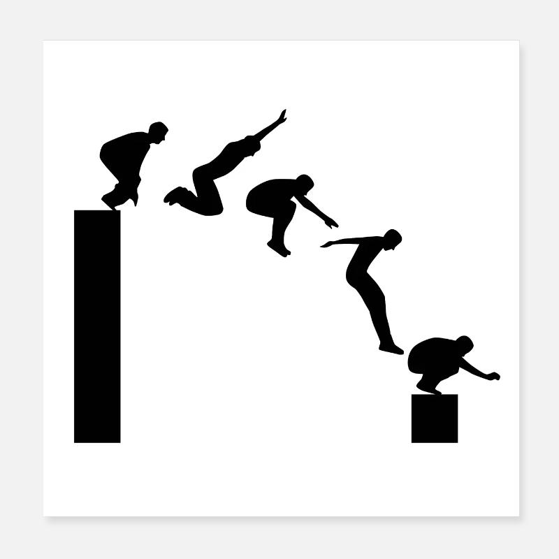Parkour - Poster 20 x 20 cm - blanc