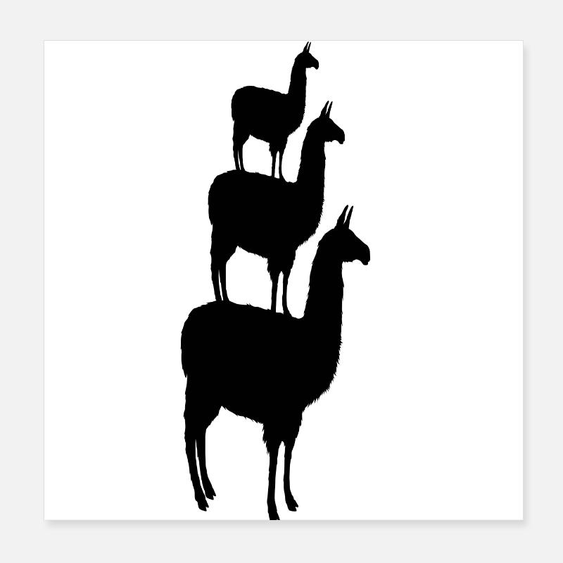 Alpaca pyramid Poster 8" x 8" (20x20 cm)