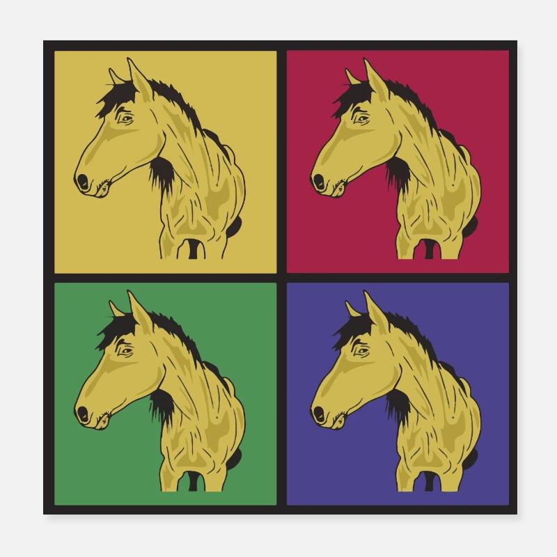 Pferde Pop-Art Poster 20x20 cm