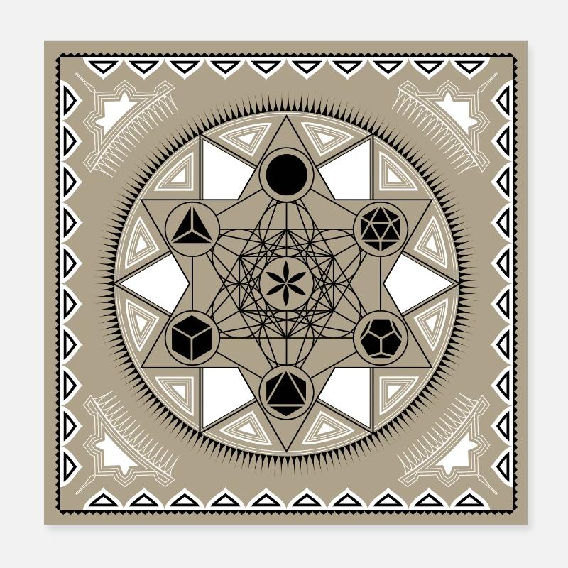 Metatrons Cubes, Sacred Geometry, Yoga, Patterns Poster 8" x 8" (20x20 cm)