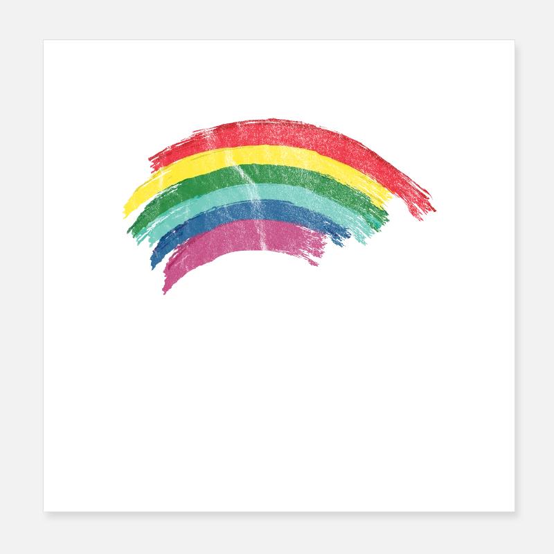 Regenbogen - Poster 20x20 cm - Weiß