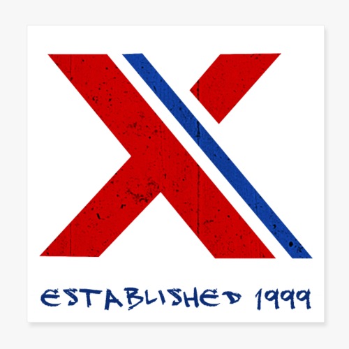 extrembb logo red blue x - Poster 20x20 cm
