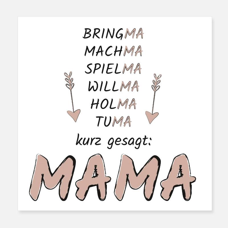 Mama Muttertag Superheldin Eltern Sprüche Geschenk Poster 20x20 cm