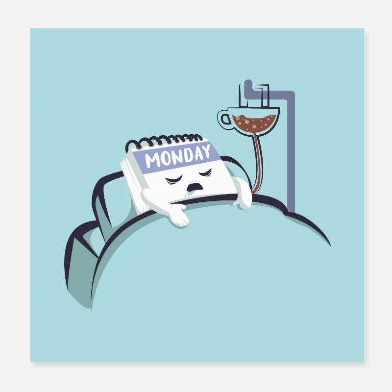 Montag Kaffee Poster 20x20 cm