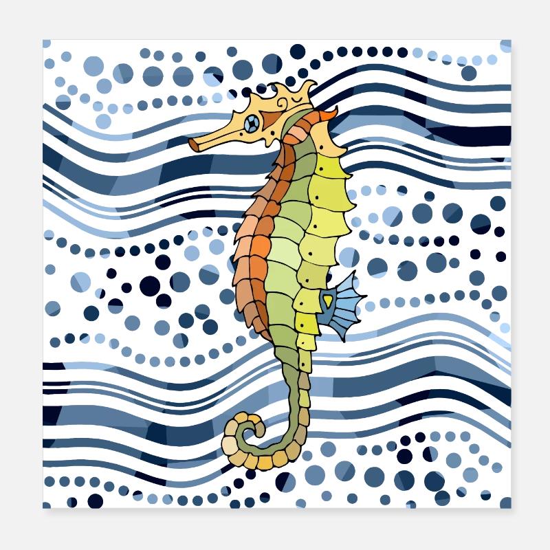 Hippocampe Poster 20 x 20 cm