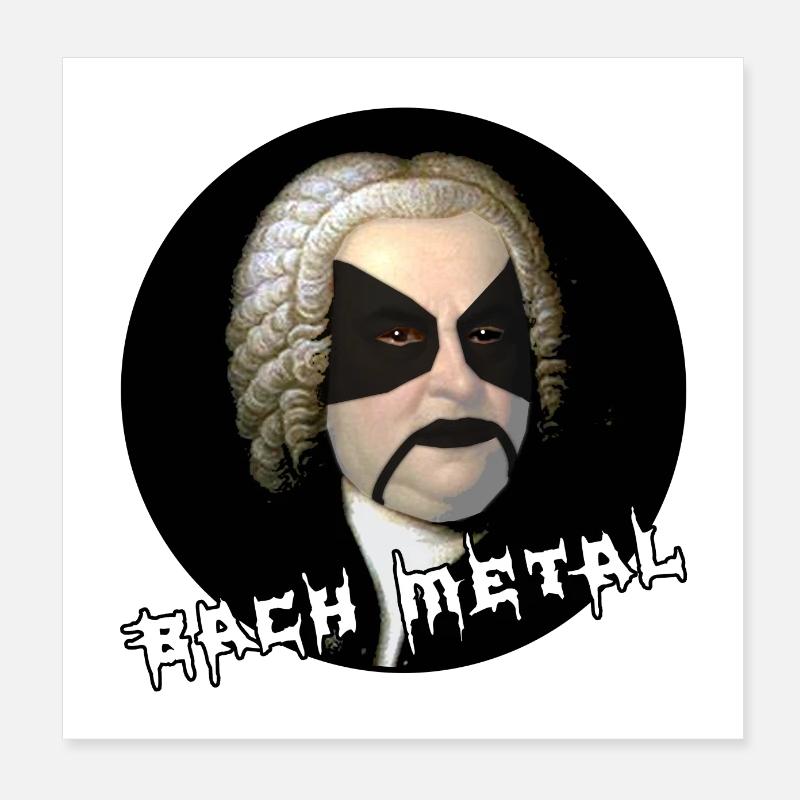 BACH BLACK METAL Poster 20 x 20 cm