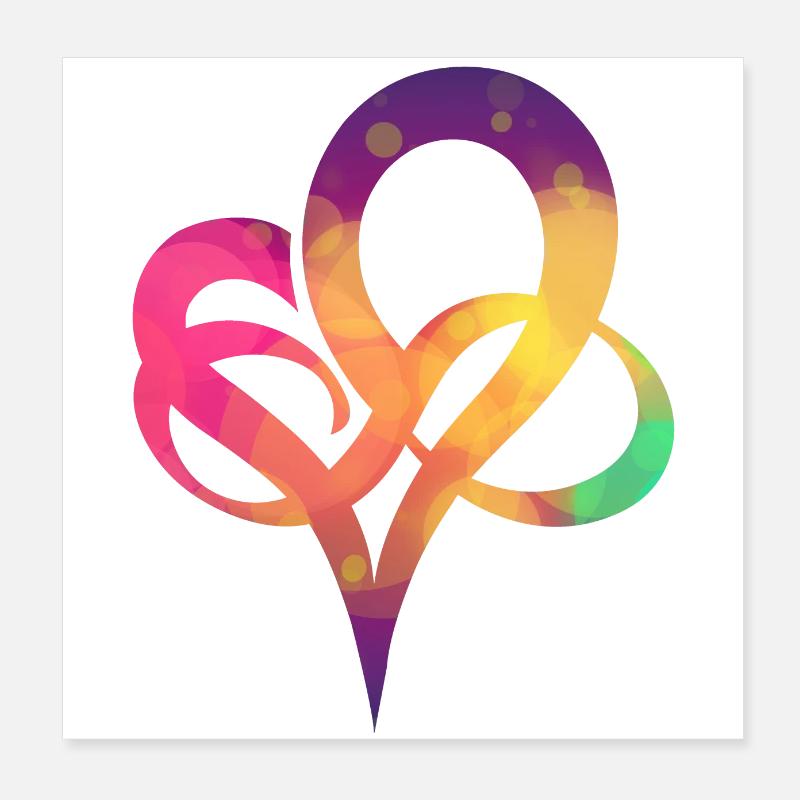 Unendliche Liebe - Poster 20x20 cm - Weiß