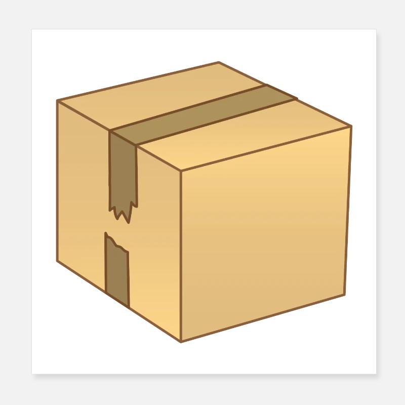 Simple brown Cardboard box Poster 8" x 8" (20x20 cm)
