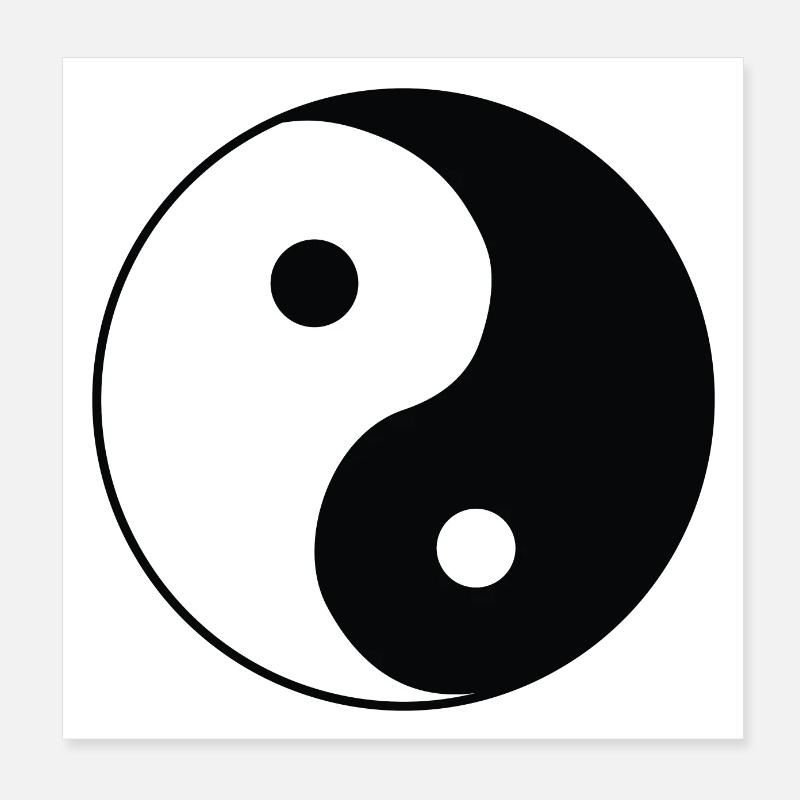 ying yang noir et blanc de haut en bas Poster 20 x 20 cm