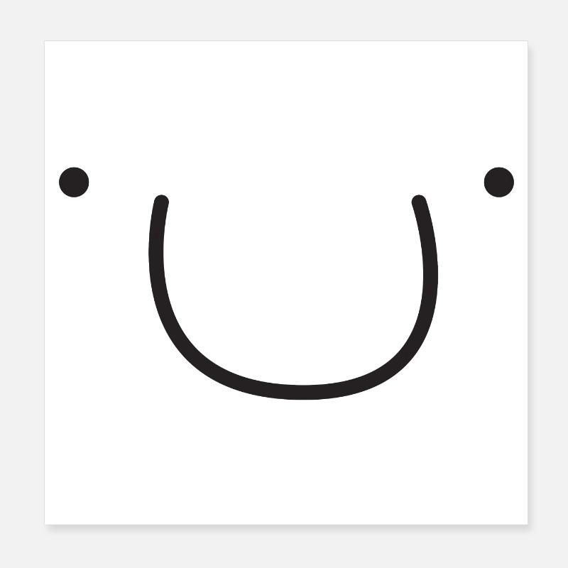 Visage souriant mignon Poster 20 x 20 cm