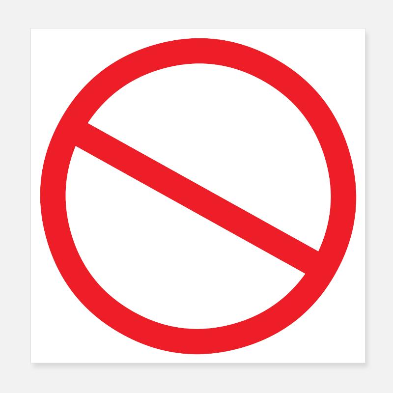 nope no! strikeout Poster 8" x 8" (20x20 cm)