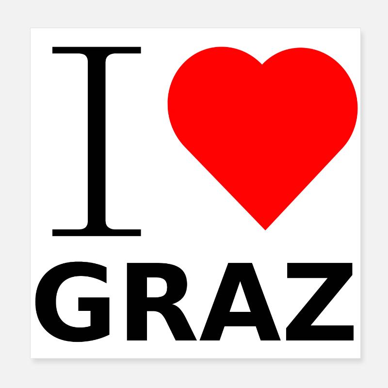 J'AIME GRAZ Poster 20 x 20 cm