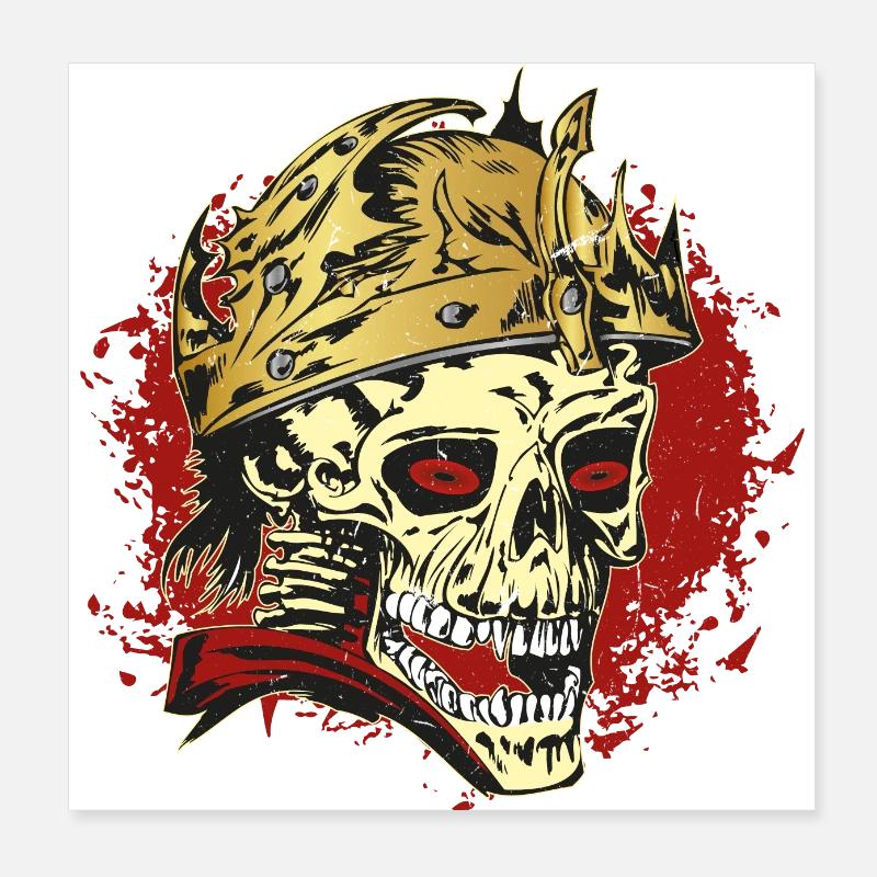 Rockabilly skull with helmet Poster 8" x 8" (20x20 cm)