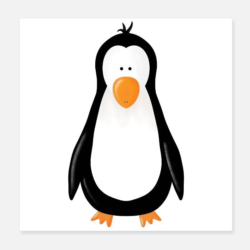 Pinguin Fridolin Poster 20x20 cm