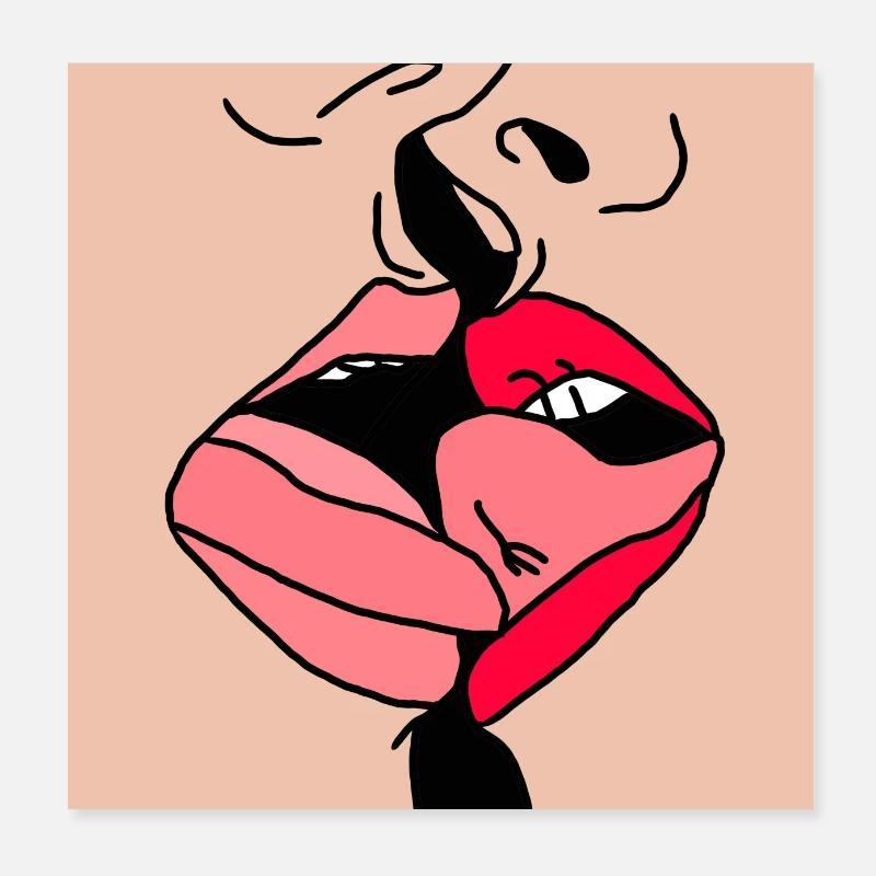 Bacio lesbico Poster 20x20 cm