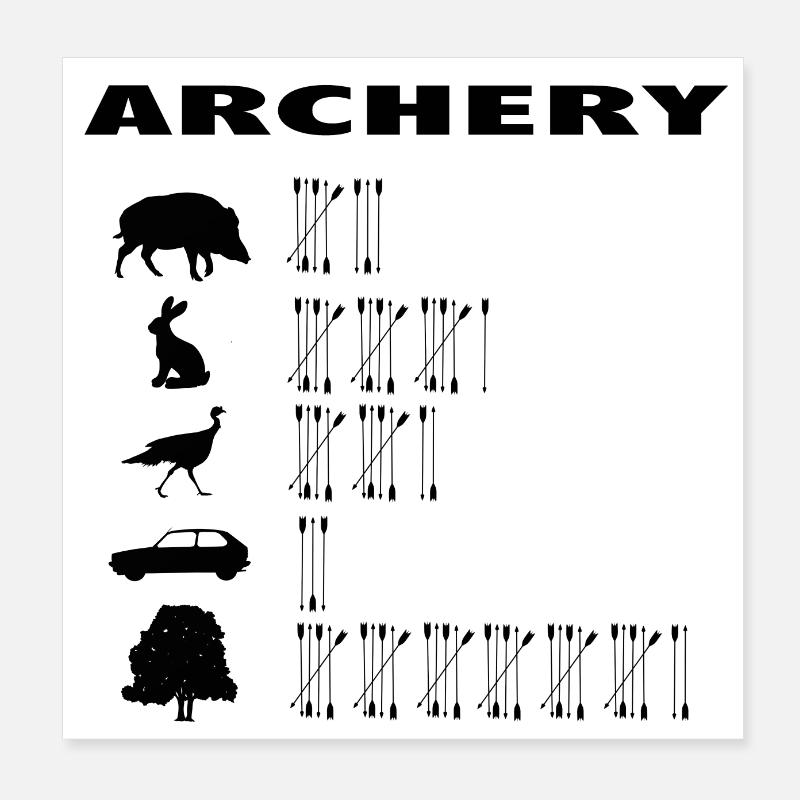 Archery Bogenschiessen Bushcraft outdoor Bogen Poster 20x20 cm