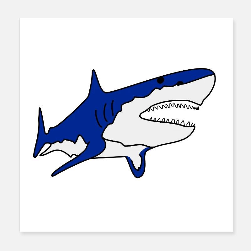 Shark Poster 8" x 8" (20x20 cm)