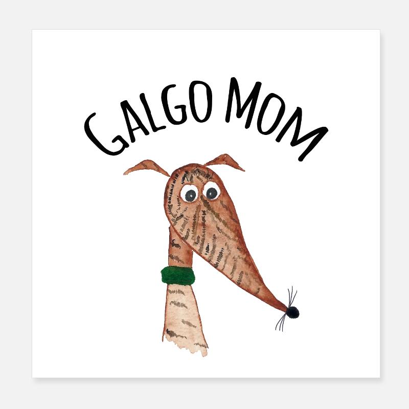Galgo Mom 6 bringé rouge Galgo Poster 20 x 20 cm
