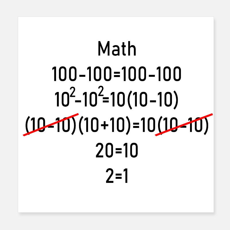 maths Poster 8" x 8" (20x20 cm)