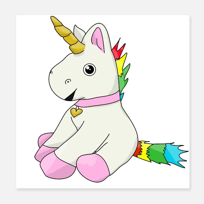 Licorne Poster 20 x 20 cm